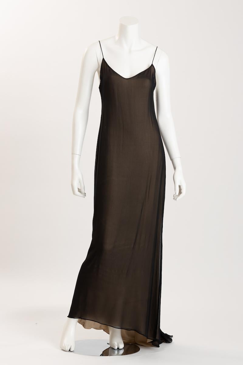 Badgley Mischka Beaded  Black Silk Lace Evening Gown  Size US 10 For Sale 4