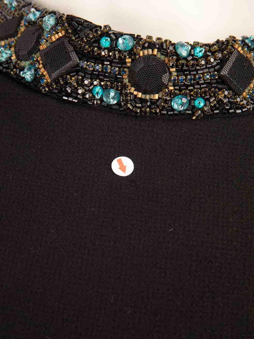 Women's Badgley Mischka Black Embellished Midi Dress Size L For Sale