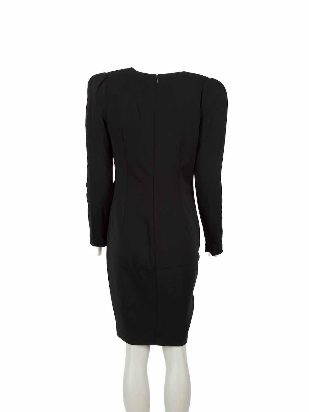 Badgley Mischka Black Gathered Wrap Buckled Dress Size M In New Condition For Sale In London, GB