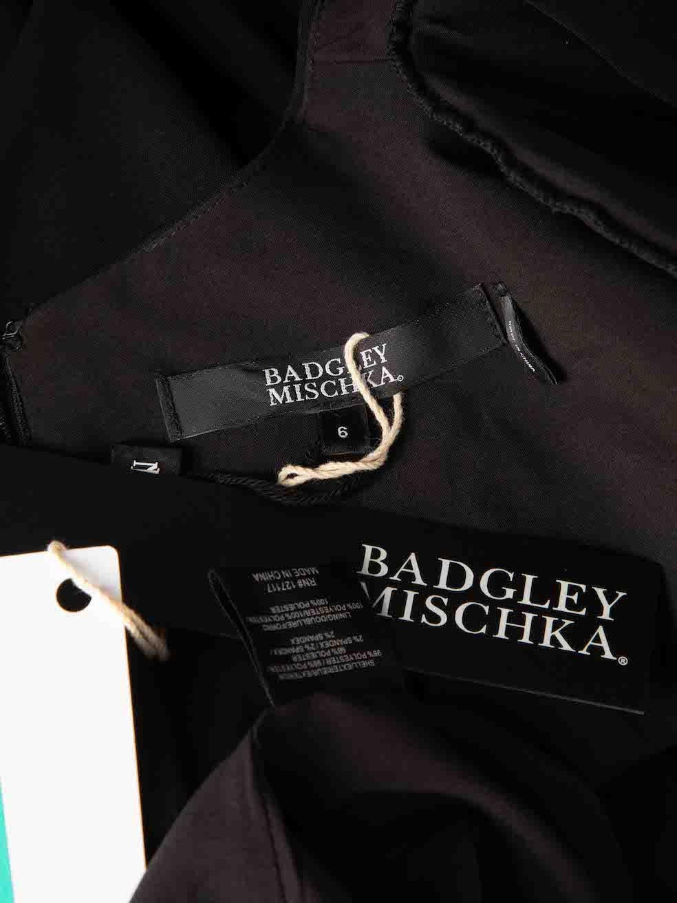 Women's Badgley Mischka Black Gathered Wrap Buckled Dress Size M For Sale