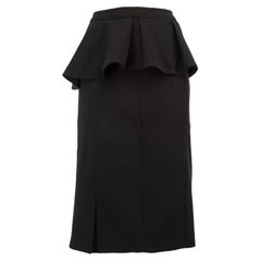 Badgley Mischka Schwarzer knielanger Rock mit Rüschen Größe XL