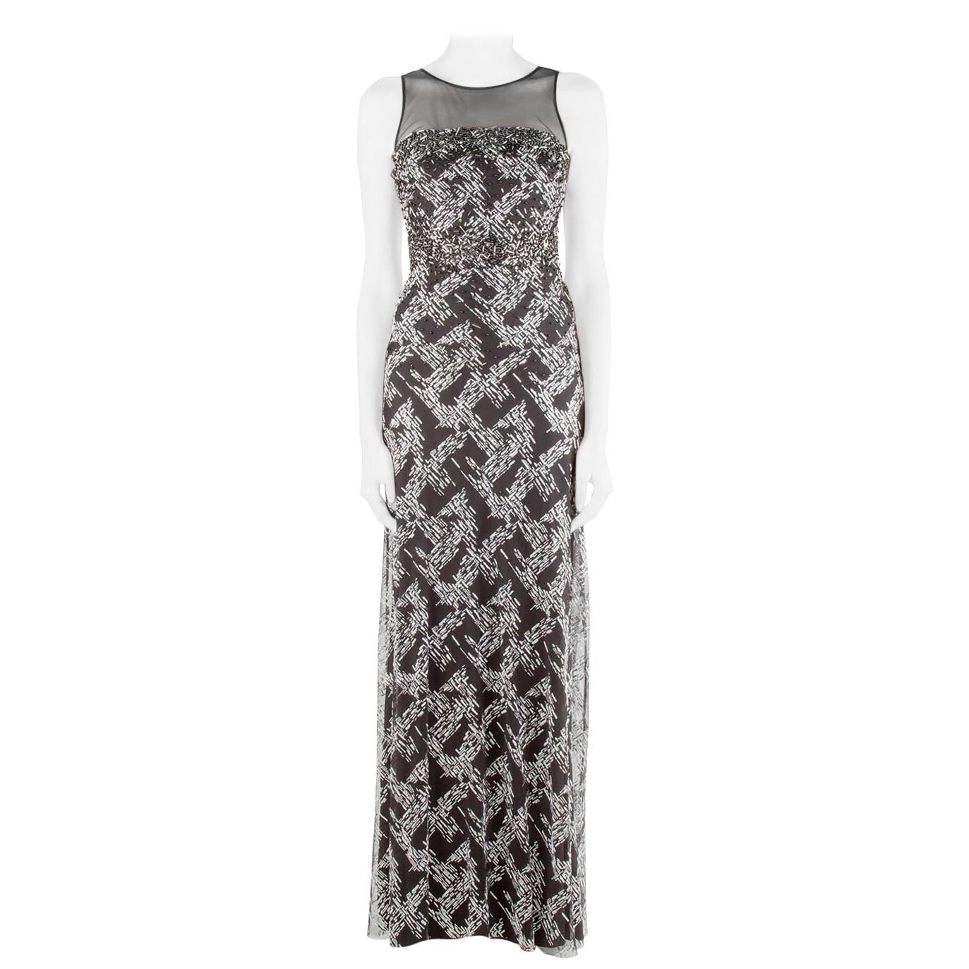 black sleeveless evening gown