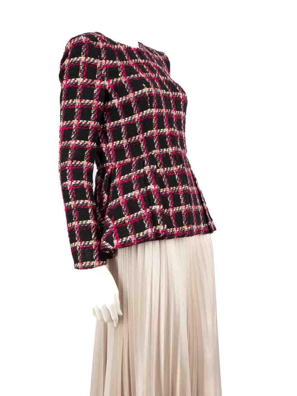 CONDITION is Very good. Minimal wear to the jacket is evident. Minimal pilling to the front, sleeves, sides and hemline. Pull to thread on the left sleeve on this used Badgley Mischka designer resale item.
 
 
 
 Details
 
 
 Multicolour- black,