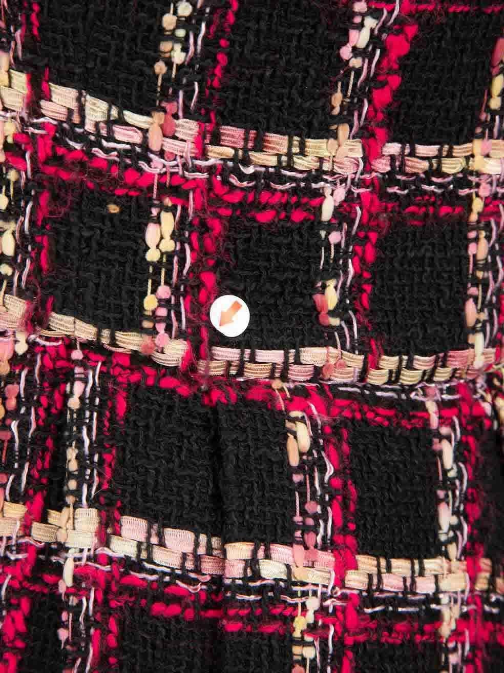 Women's Badgley Mischka Checkered Pattern Tweed Jacket Size S For Sale