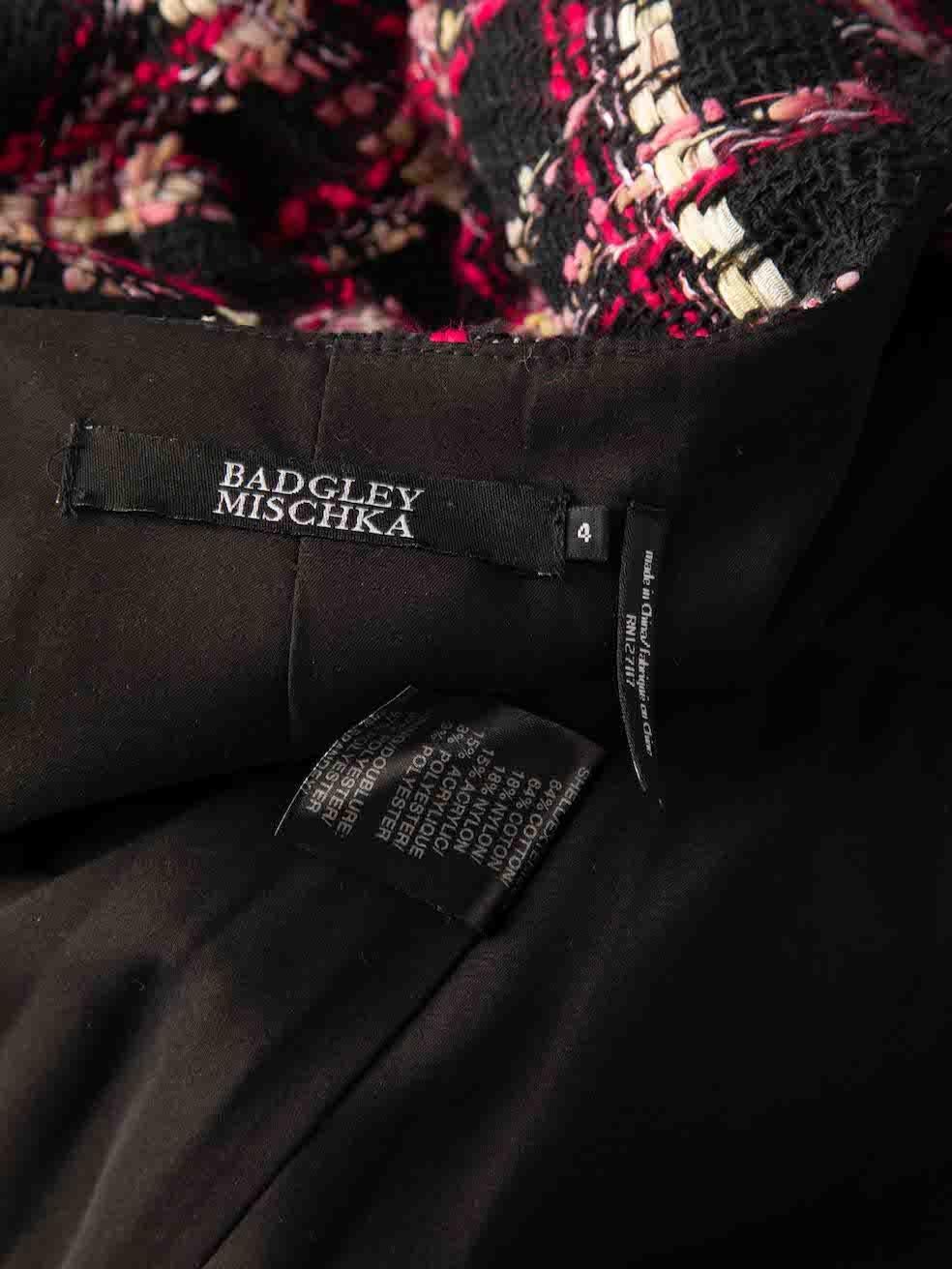 Badgley Mischka Checkered Pattern Tweed Jacket Size S For Sale 3