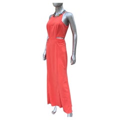 Badgley Mischka Collection Coral Jersey Cut-Out Sides Long Dress NWT Size 4