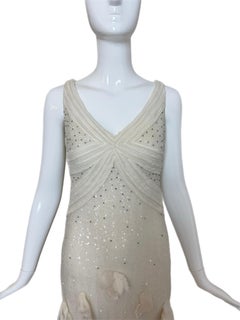 BADGLEY MISCHKA COUTURE 2011 Vintage Runway Bridal Wedding Gown Maxi Dress Train