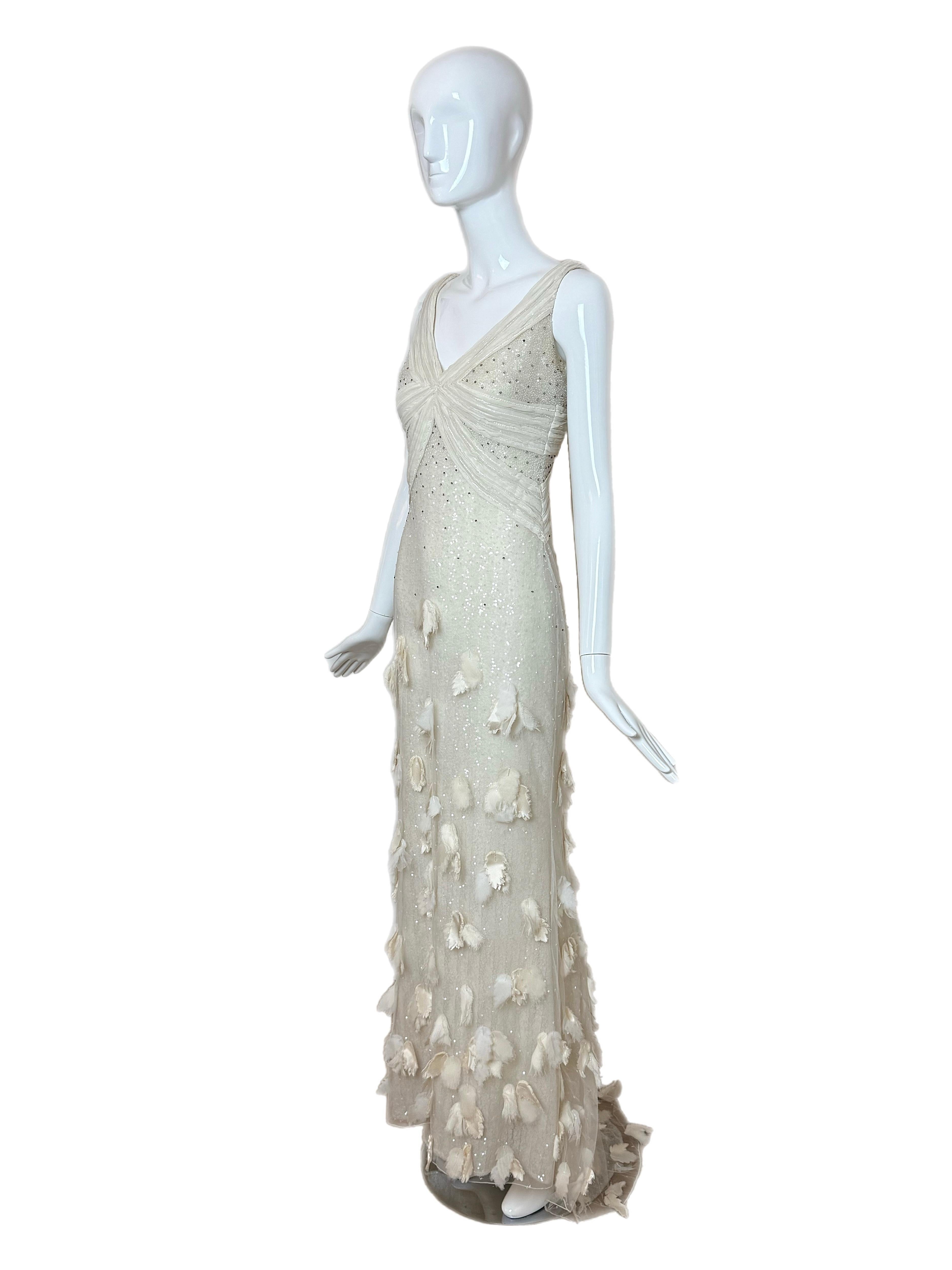 BADGLEY MISCHKA COUTURE 2011 Pasarela Vintage Vestido de novia Maxi Vestido con cola en venta 1