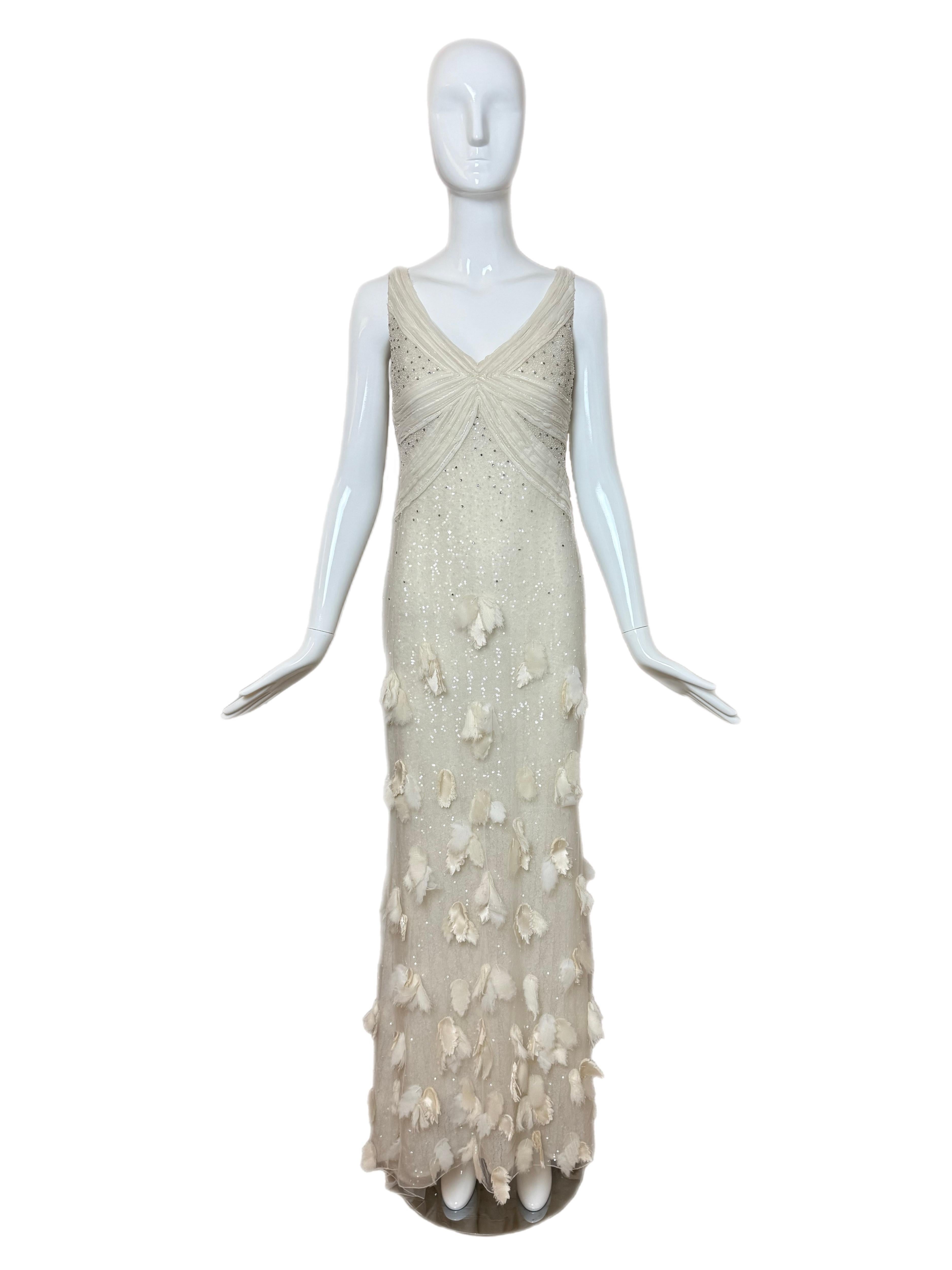 BADGLEY MISCHKA COUTURE 2011 Pasarela Vintage Vestido de novia Maxi Vestido con cola en venta 4