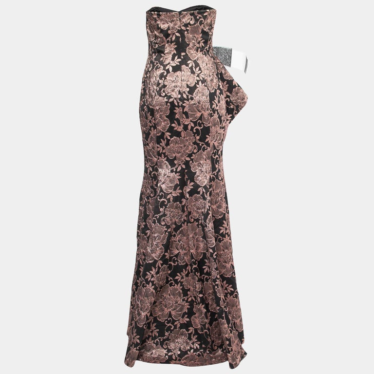green emerald velvet dress Strapless Metallic Jacquard Ball Gown | Gown main image 0