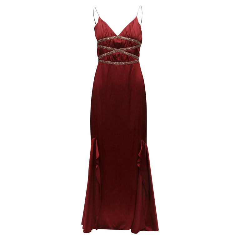 badgley mischka burgundy dress Badgley Mischka Burgundy Sequin Off-Shoulder Gown