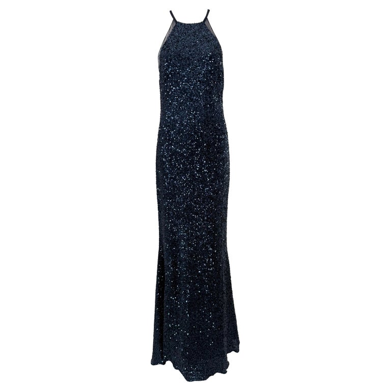 badgley mischka blue sequin dress Belle Bagley Mischka Dresses | Nwt Belle Badgley Mischka Royal Blue, Black Sequin Dress Zip Up The Back Sz 6 | Color: Black/Blue