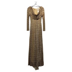 Used Badgley Mischka Gold Gown 