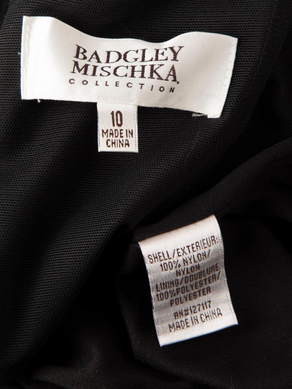 Badgley Mischka Grünes schulterfreies Paillettenkleid Größe M Damen im Angebot