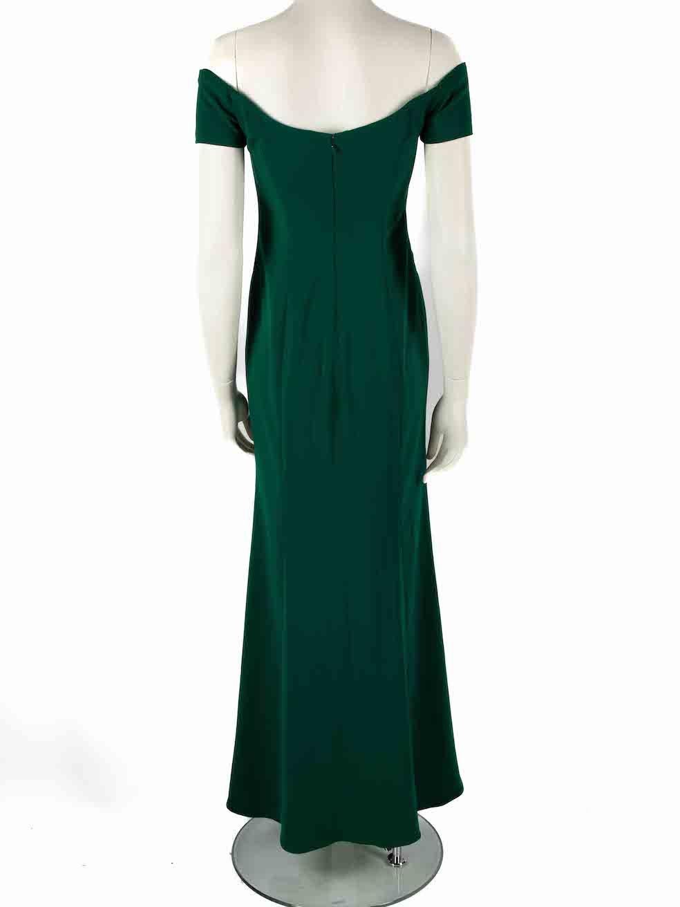 Badgley Mischka Green Sweetheart Neck Maxi Dress Size XXS In Excellent Condition For Sale In London, GB