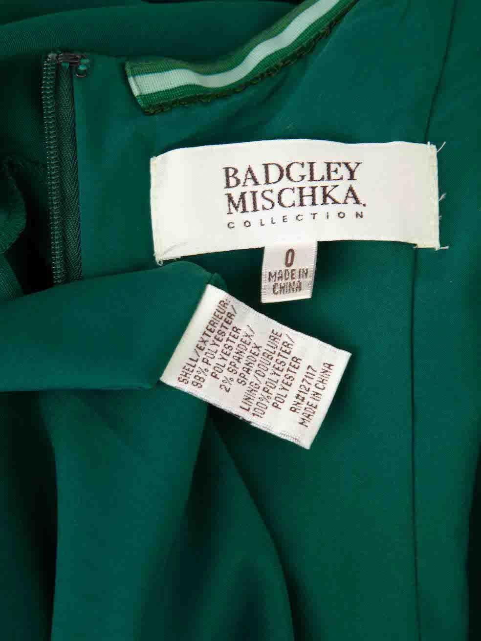 Women's Badgley Mischka Green Sweetheart Neck Maxi Dress Size XXS For Sale