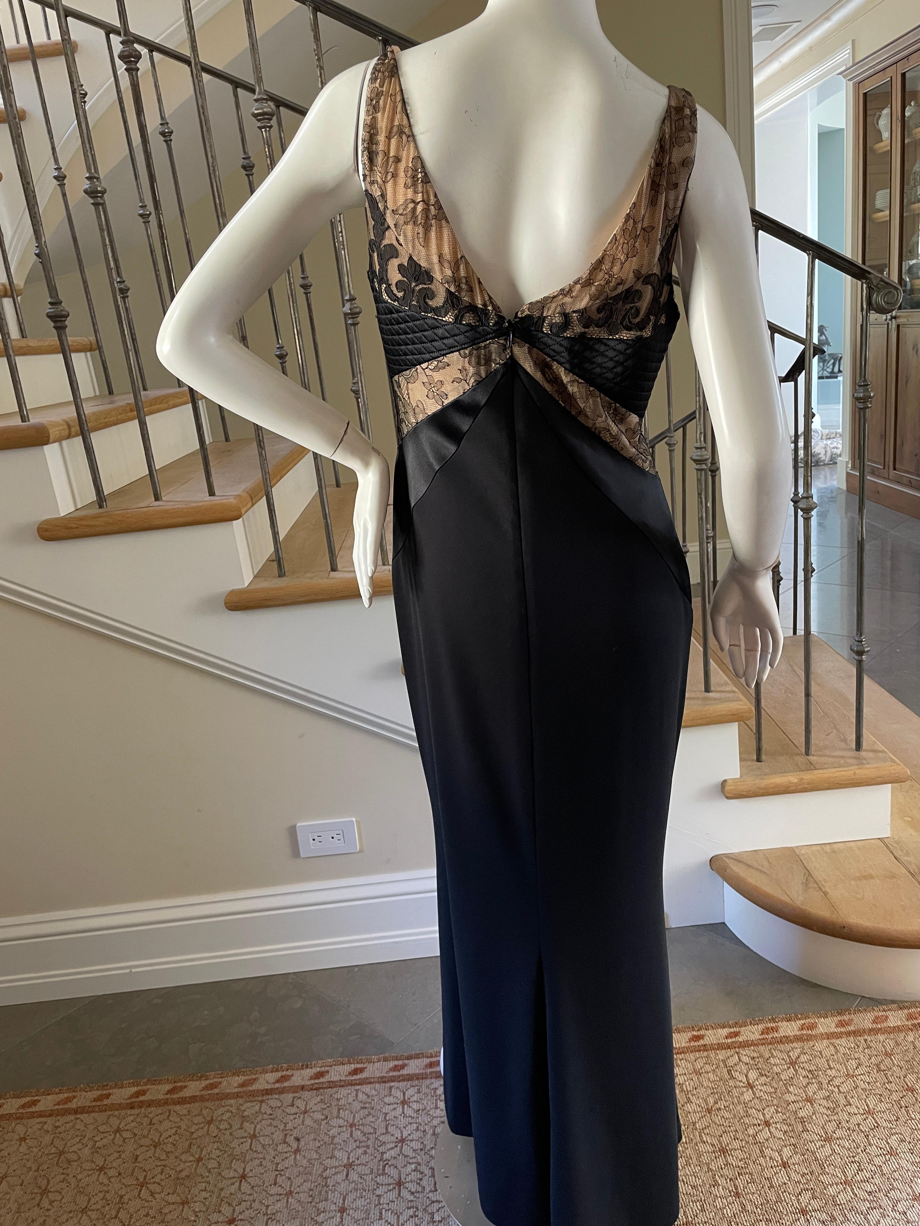 Women's Badgley Mischka Lace Trim Vintage Evening Dress 