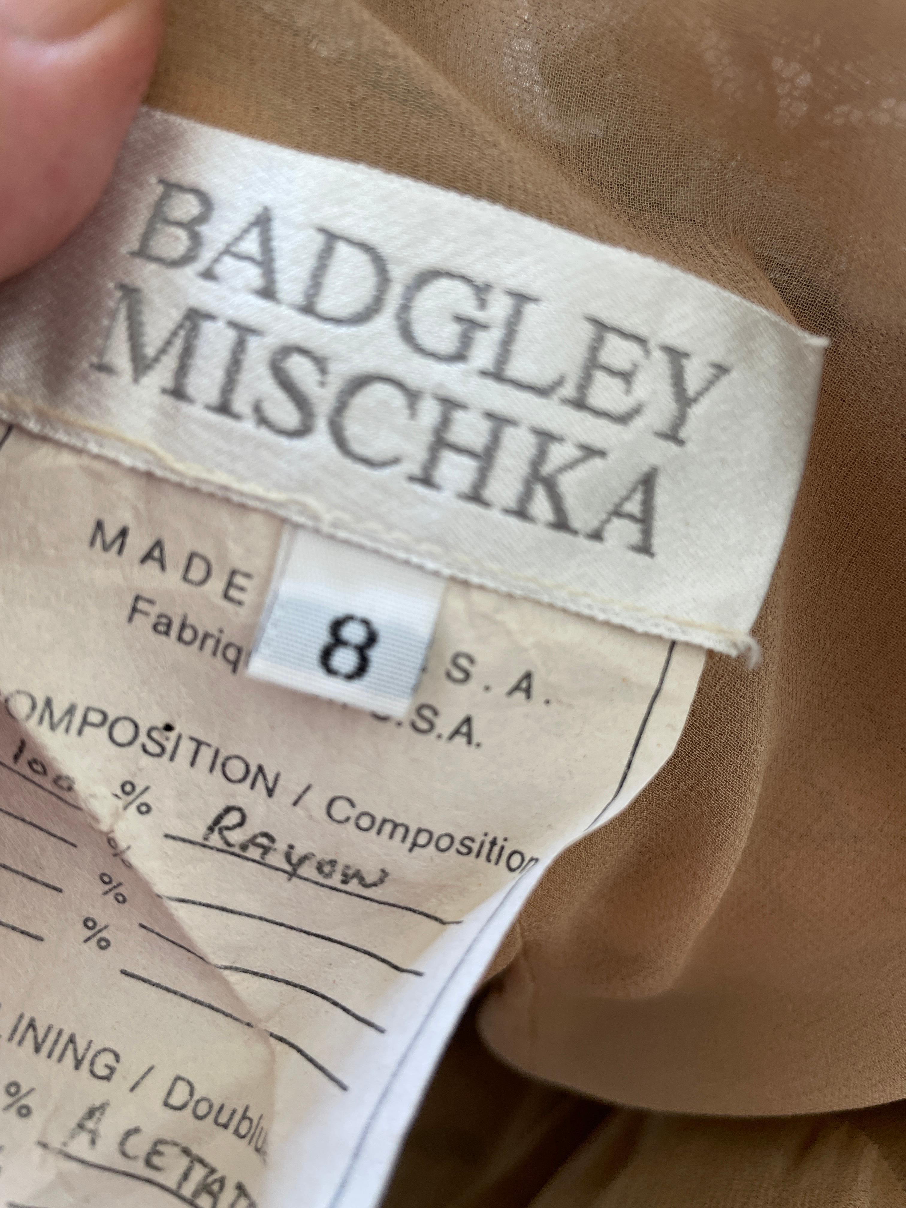 Badgley Mischka Lace Trim Vintage Evening Dress  1