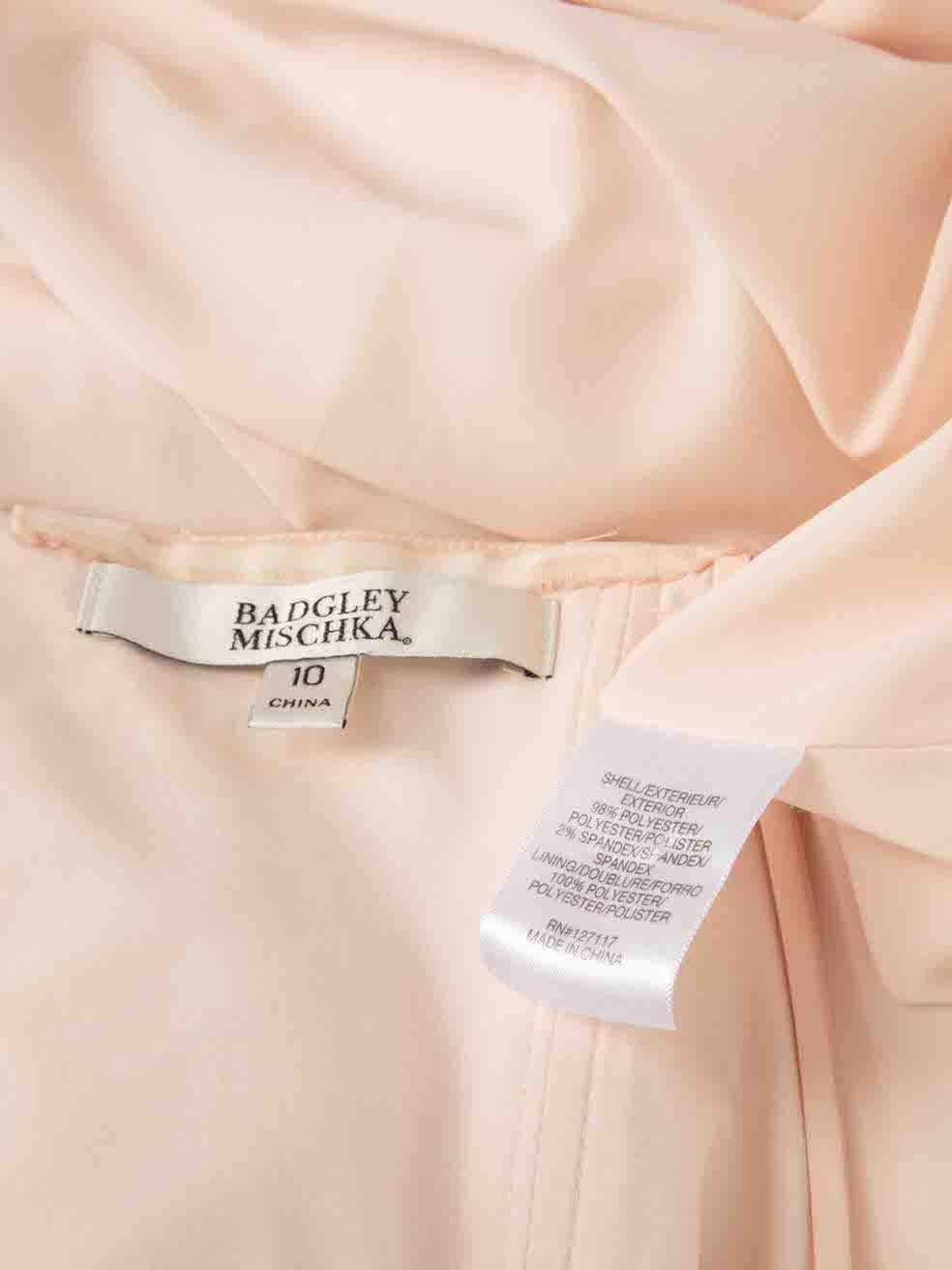 Badgley Mischka Pink Silk Ruffle Hem Maxi Gown Size XL For Sale 2