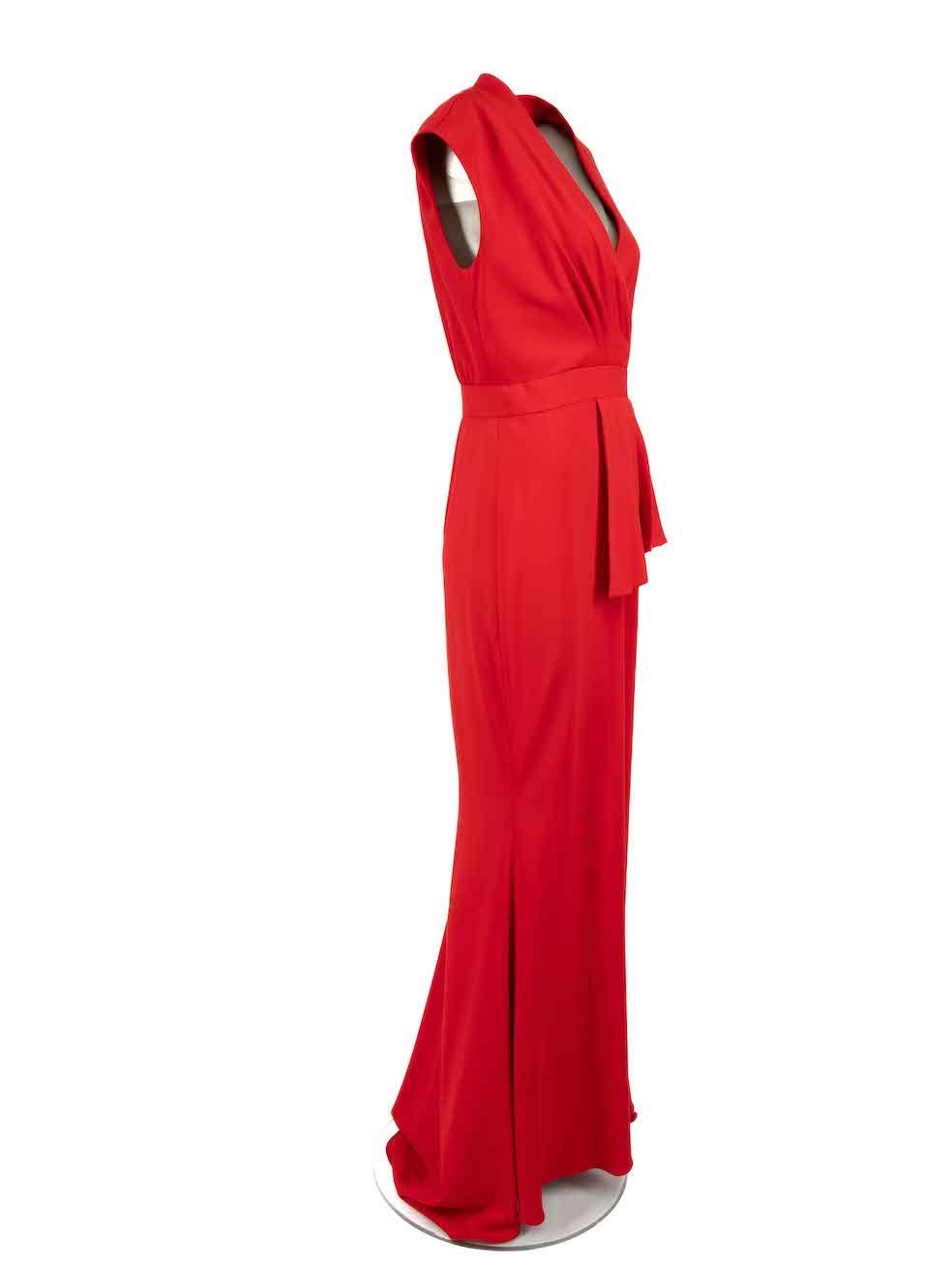 CONDITION is Very good. Hardly any visible wear to dress is evident on this used Badgley Mischka designer resale item.
 
Details
Red
Polyester
Dress
Sleeveless
Pleated detail
V-neck
Maxi
Back zip and hook fastening

Made in China
 
Composition
98%