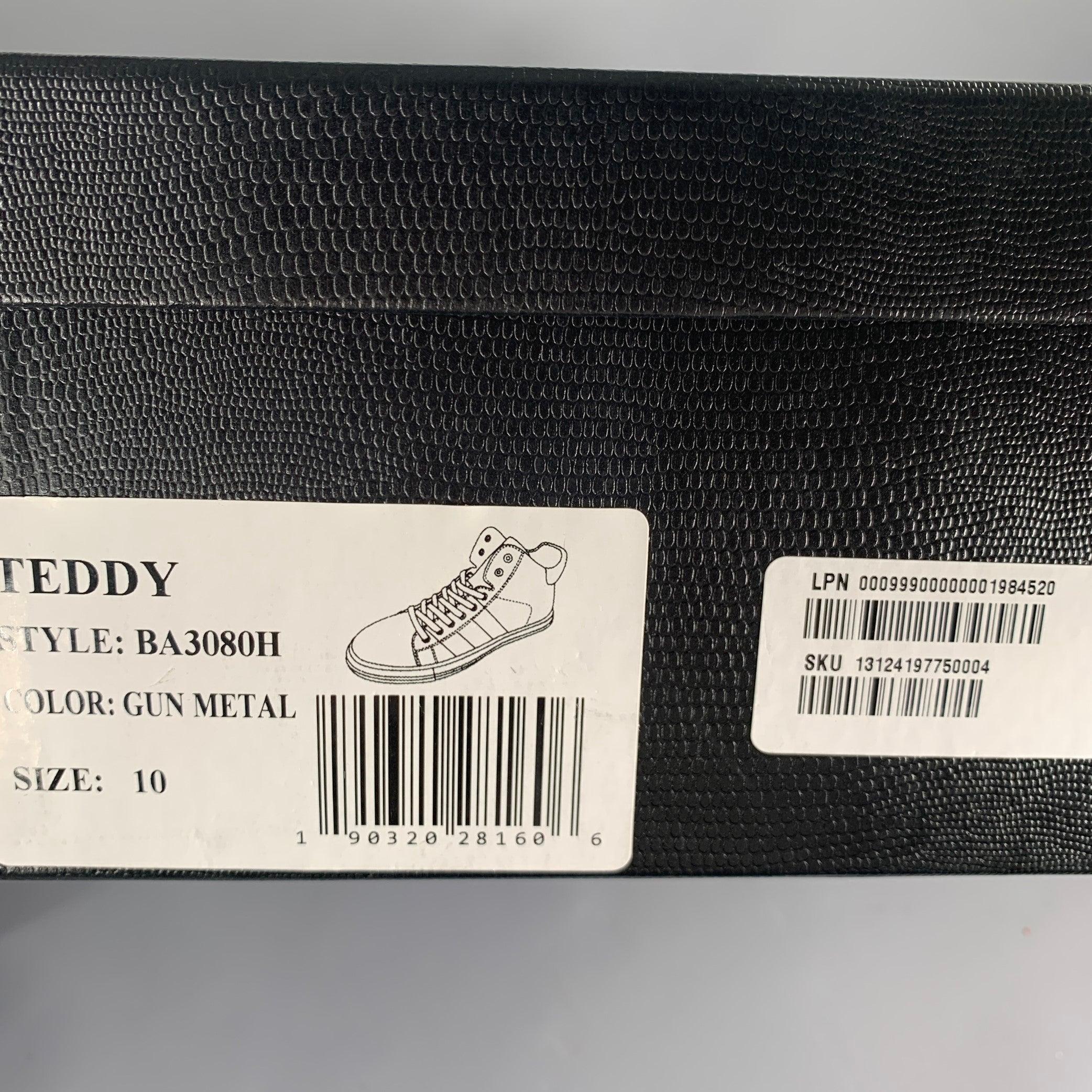 BADGLEY MISCHKA Size 10 Teddy Black Leather Sneakers For Sale 6