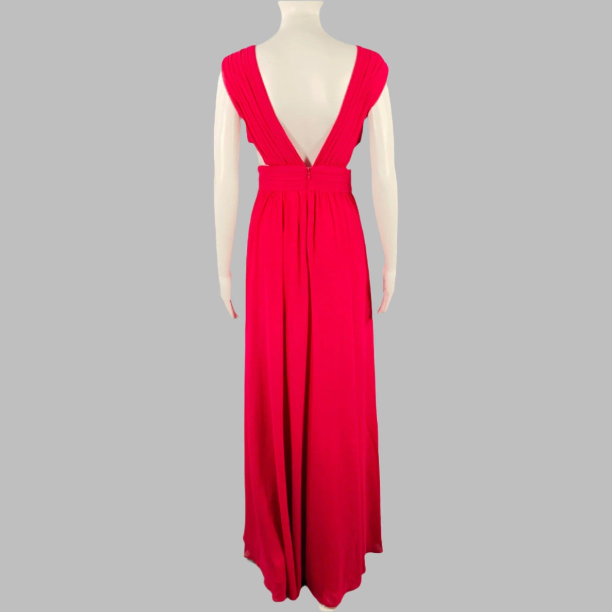 BADGLEY MISCHKA Talla 8 Vestido rosa de poliéster con corte acanalado sin mangas y escote en V profundo Rosa en venta