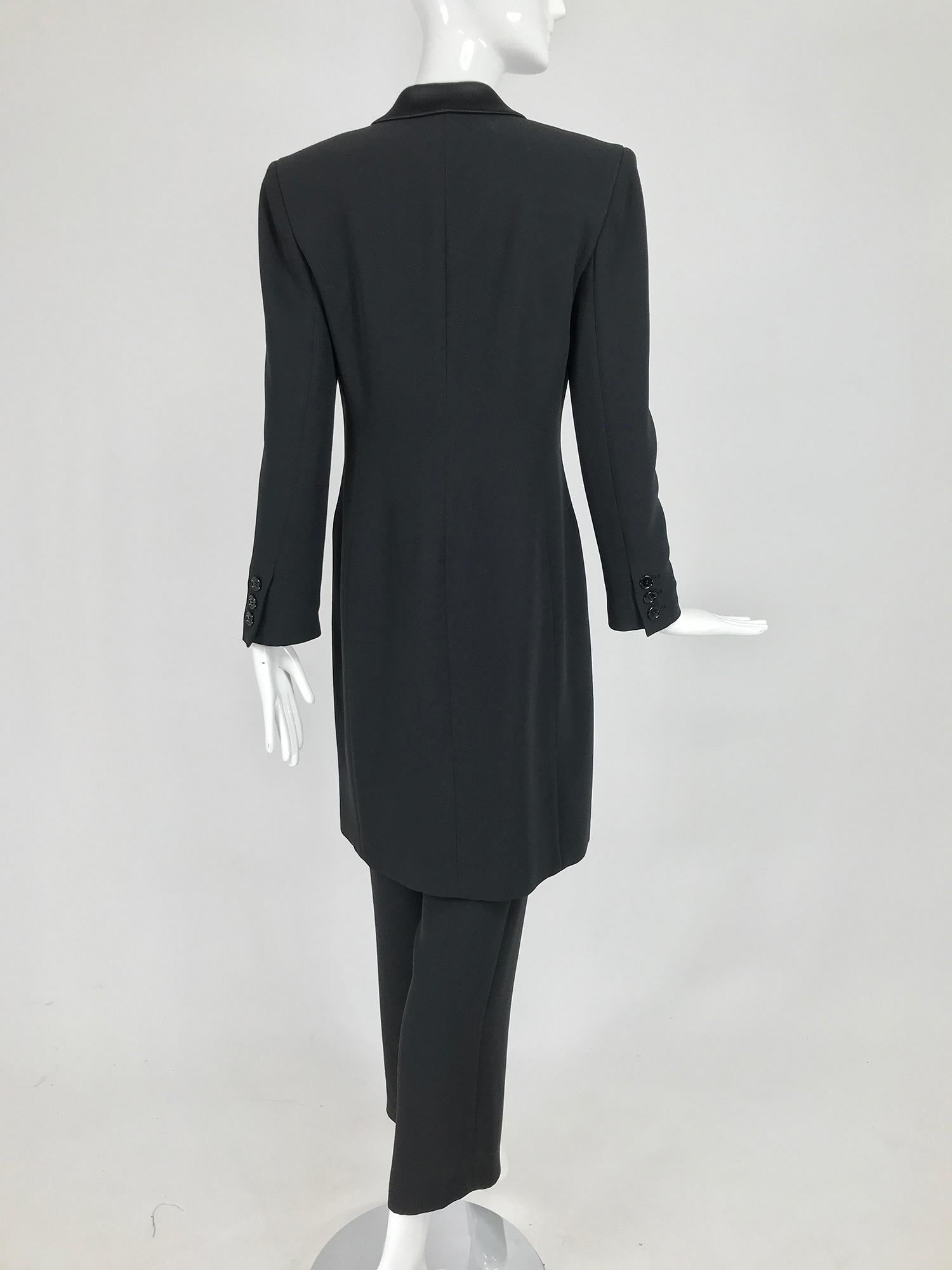 Badgley Mischka Tuxedo Coat and Jumpsuit Set in Black  6