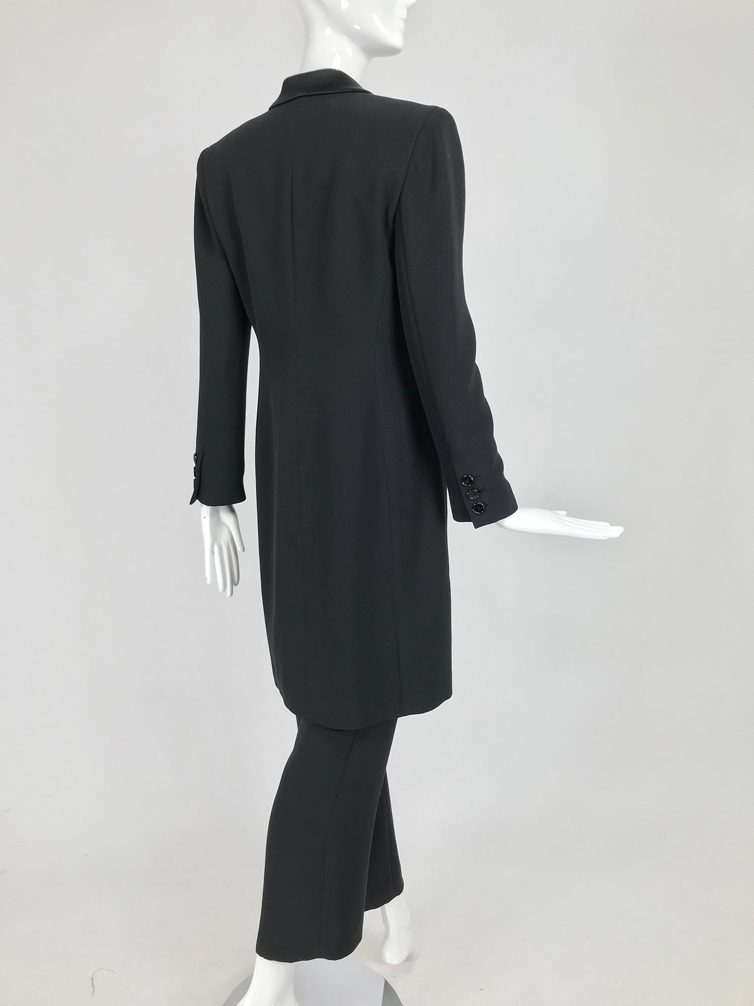 Badgley Mischka Tuxedo Coat and Jumpsuit Set in Black  7
