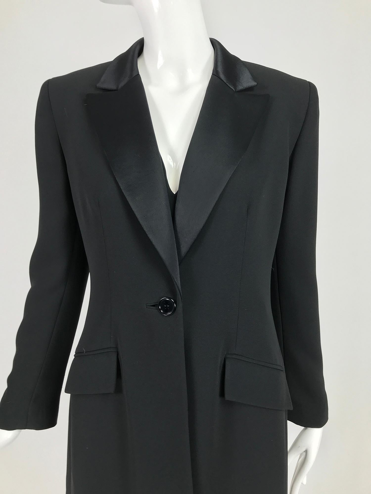 Badgley Mischka Tuxedo Coat and Jumpsuit Set in Black  10