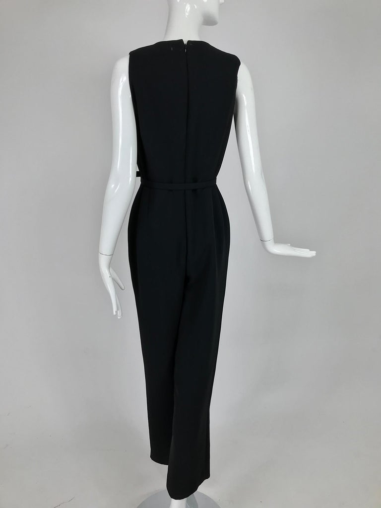 Badgley Mischka Tuxedo Coat and Jumpsuit Set in Black For Sale at 1stDibs