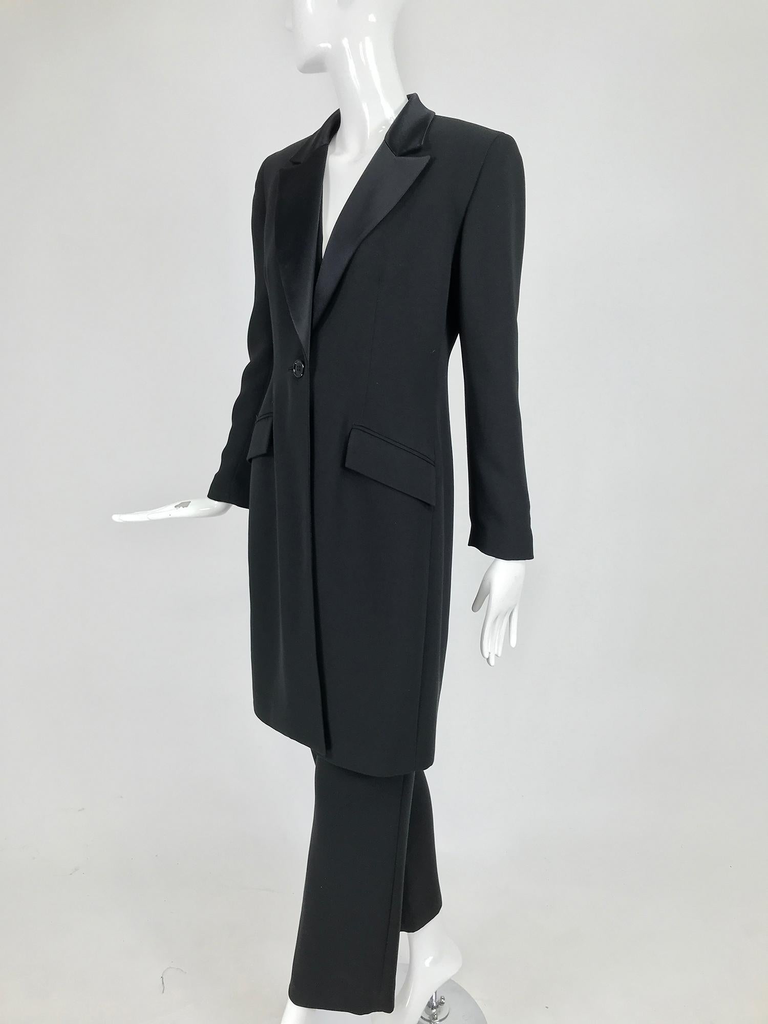 Badgley Mischka Tuxedo Coat and Jumpsuit Set in Black  3