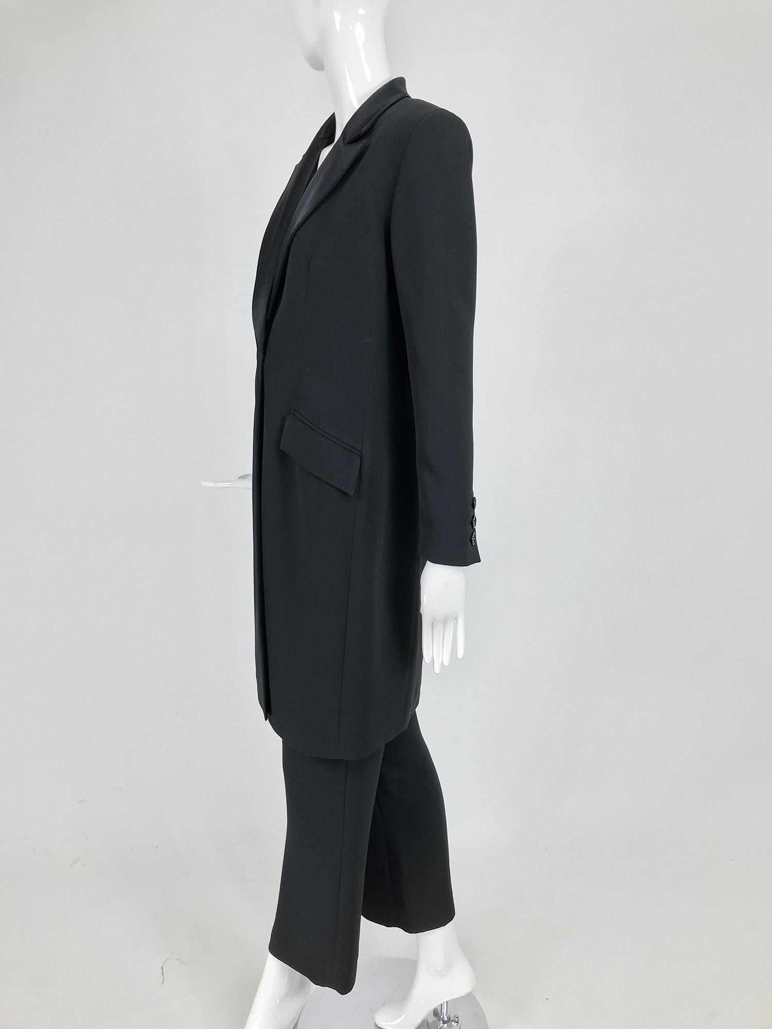 Badgley Mischka Tuxedo Coat and Jumpsuit Set in Black  4