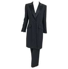 Badgley Mischka Tuxedo Coat and Jumpsuit Set in Black 