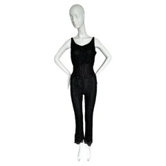 BADGLEY MISCHKA Vintage Schwarz Perlen 2 Pieces Pant Set