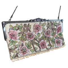 BADGLEY MISCHKA Vintage Heavy Embellished Floral Clutch Bag