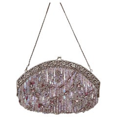 BADGLEY MISCHKA Vintage Iridescent Lilac Beaded Evening Bag
