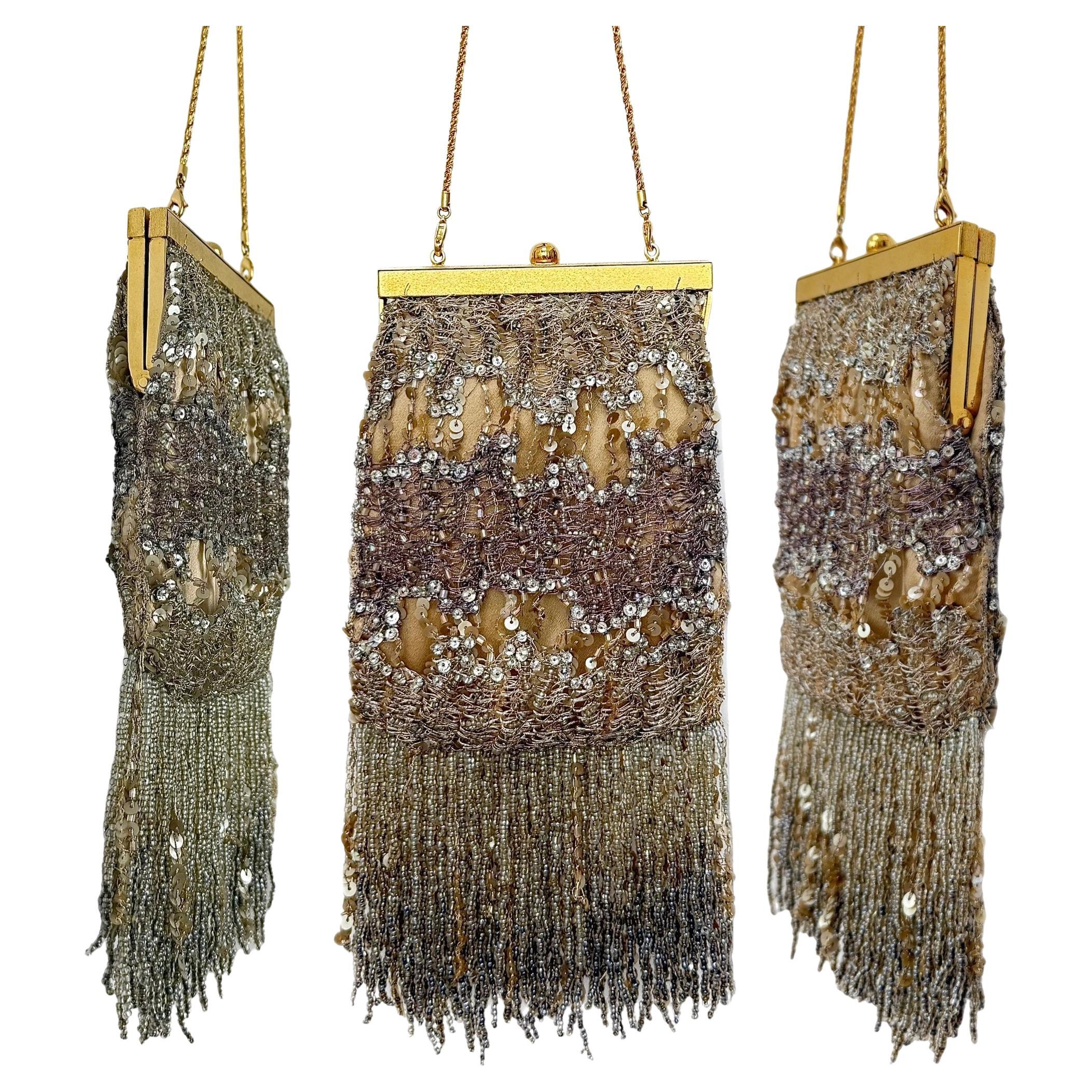 BADGLEY MISCHKA Vintage Mini Embellished Evening Bag Minaudiere en vente