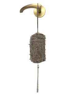 BADGLEY MISCHKA Vintage Pewter Embellished Evening Bag Purse Tassel Mini