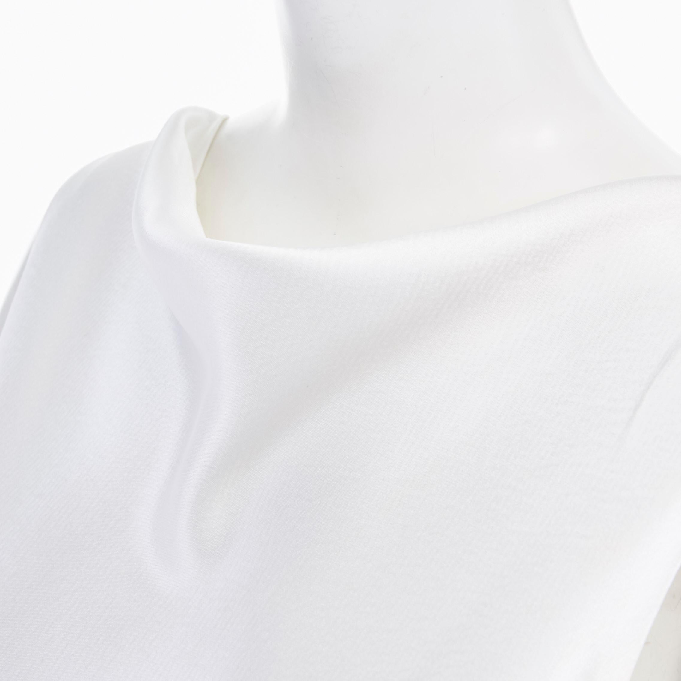 Women's BADGLEY MISCHKA white draped neckline viscose top V-back maxi gown dress US6 S