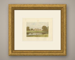 Badminton House, Gloucestershire, Antique Morris Woodblock Print, circa 1870