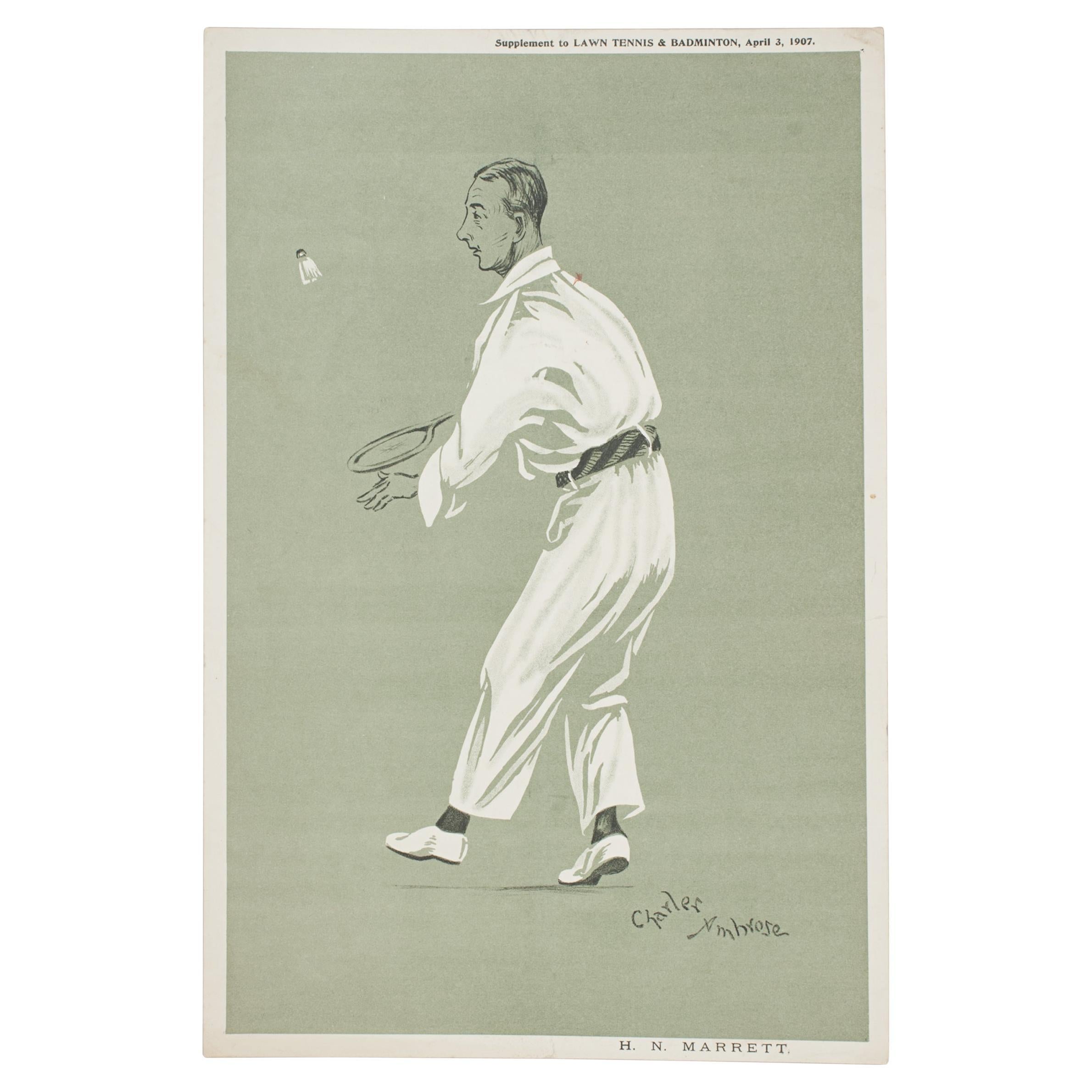 Badminton Print by Charles Ambrose, H.N. Marrett For Sale