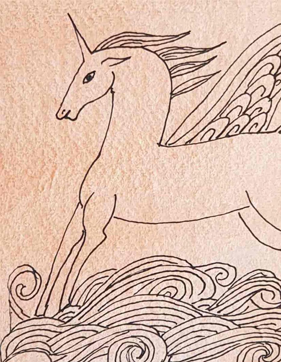 winged unicorn drawing
