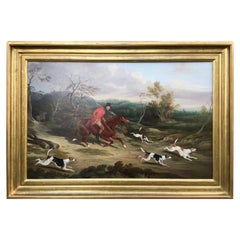 Badsworth Hunt Oil on Canvas in Period Frame