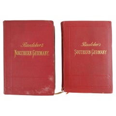 Paire de guides de voyage allemands 1897 et 1914 de Baedeker