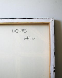 Liques - Black and White Acrylic Painting in Contemporary Minimalist Style