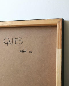 Quies - Black and White Acrylic Painting in Contemporary Minimalist Style