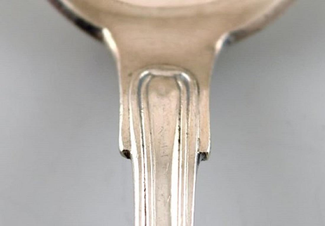 Art Deco Bærendt Kolling 'Denmark', Old Danish Large Tea / Child Spoon in Silver, 8 Pcs