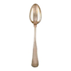 Antique Bærendt Kolling 'Denmark', Old Danish Large Tea / Child Spoon in Silver, 8 Pcs
