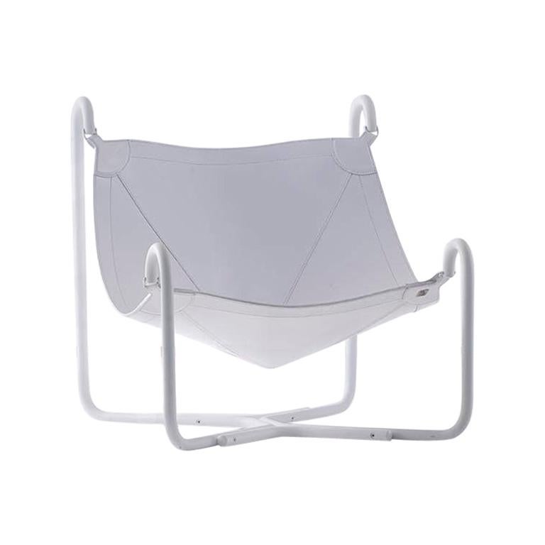 Baffo Armchair in White with White Frame by Busnelli For Sale