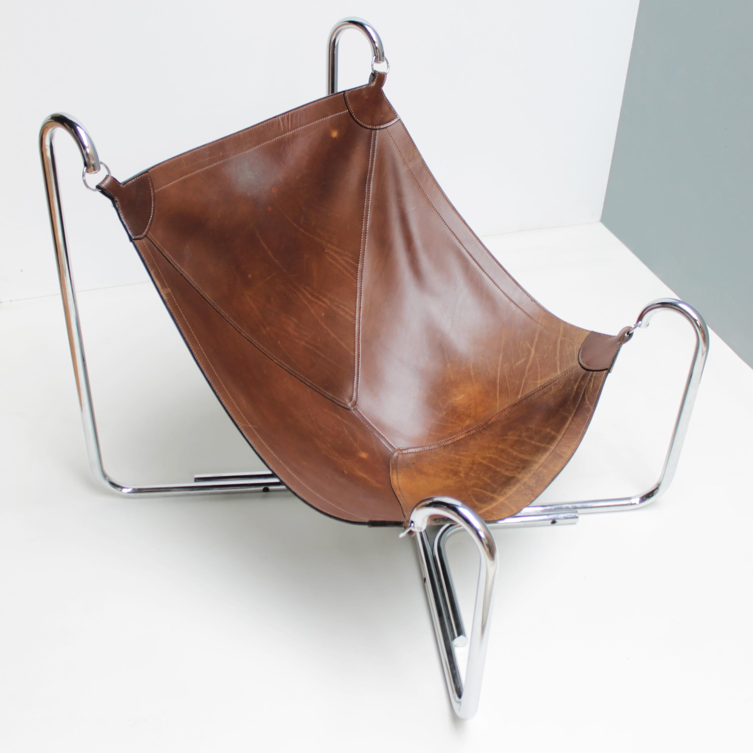 Steel Baffo Lounge Chair by Didone and Pareschi for Busnelli